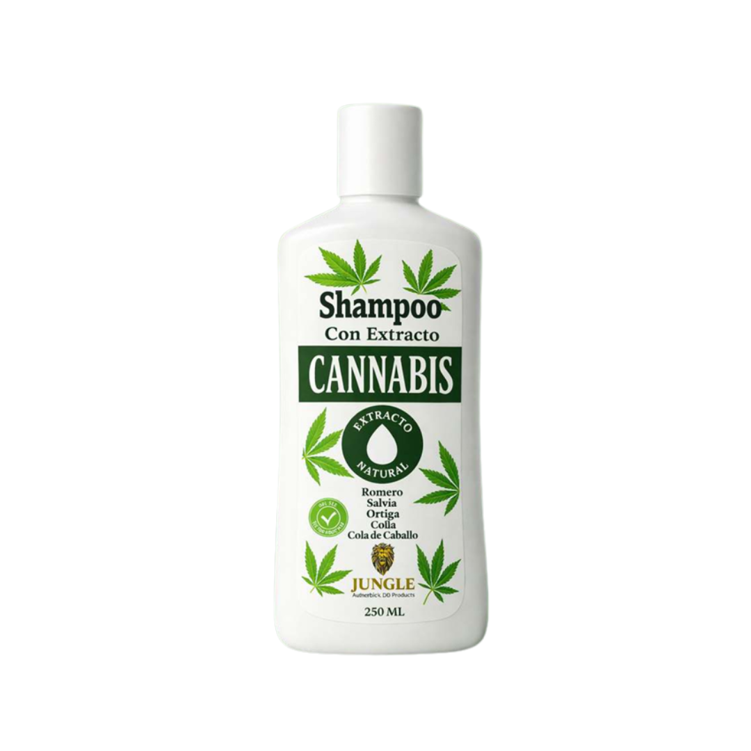 SHAMPOO CANNABIS - Todo en 1, limpia, nutre y frena la caída del cabello.