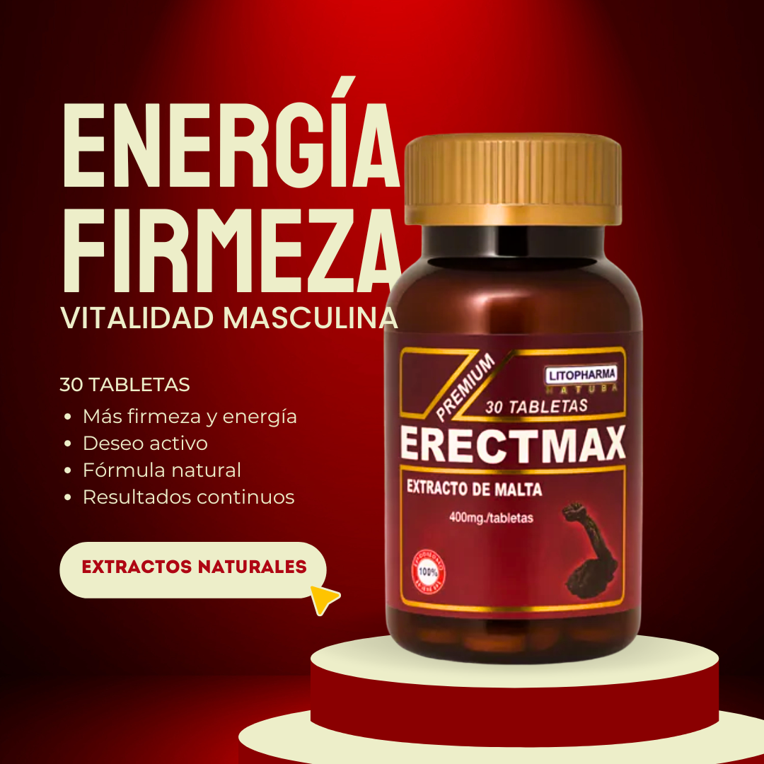 ERECT MAX - Firmeza, energía y vitalidad masculina con fórmula natural  de alto rendimiento.