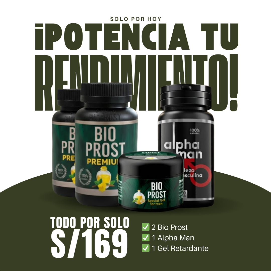 2 Bio Prost + 1 Alpha Man + 1 Gel Retardante