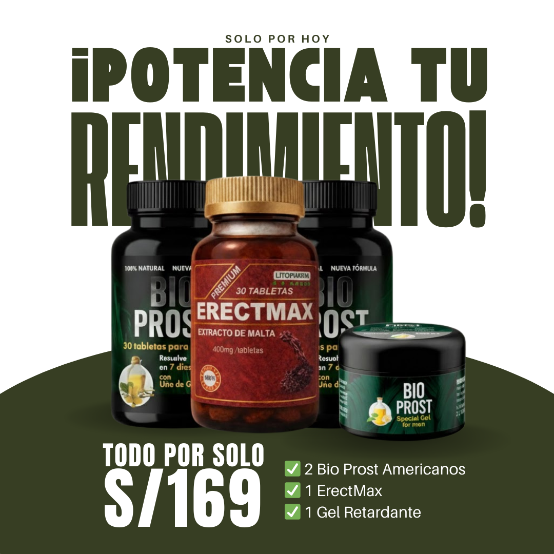 2 Bio Prosts Americanos + 1 ErectMax + 1 Gel Retardante