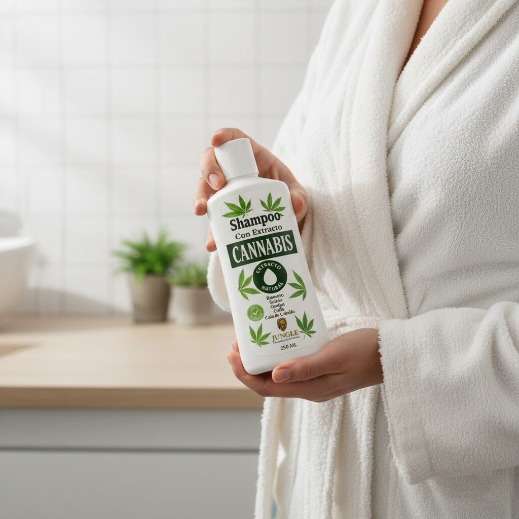 SHAMPOO CANNABIS - Todo en 1, limpia, nutre y frena la caída del cabello.
